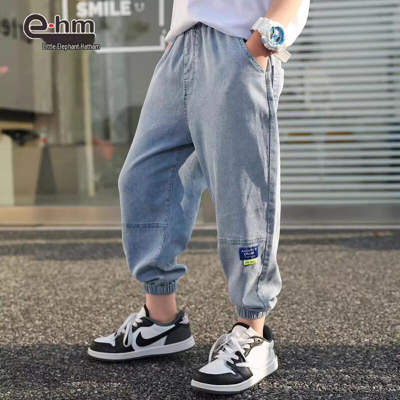 Boys' Summer Denim Tencel Anti-Mosquito Pants