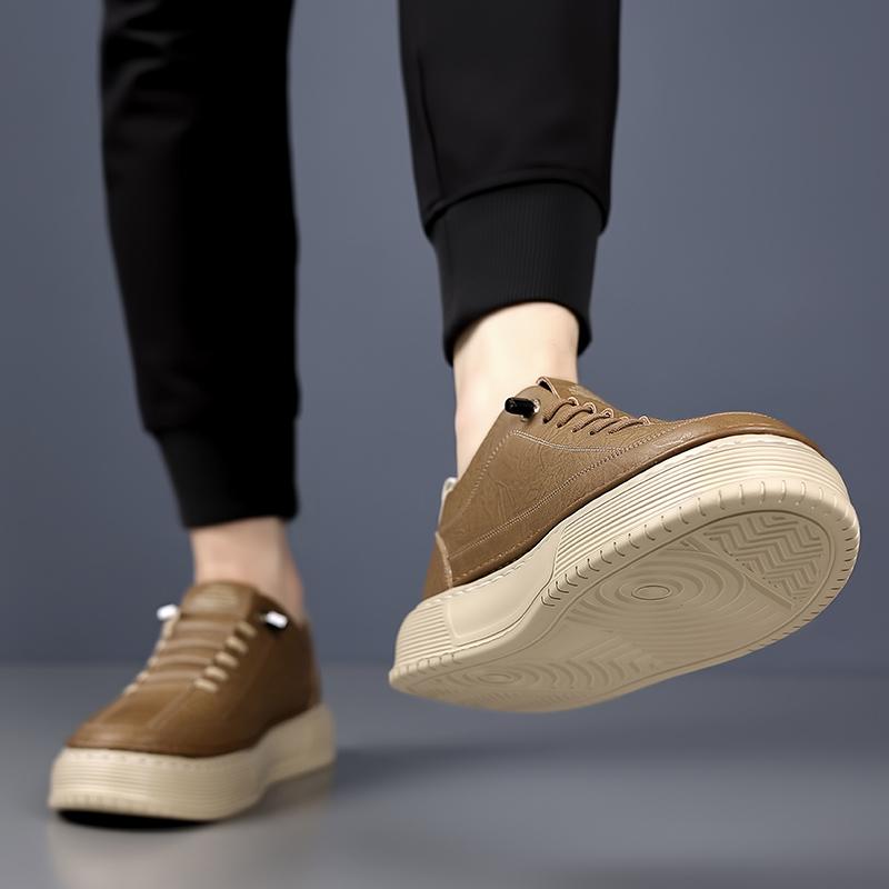Fashion Designer Brand Men Genuine Leather Outdoor Oxford Shoe Antiskid Wear-Resistant Shoes Comfy Casual Lace-Up Walking Sneakers Shoes
