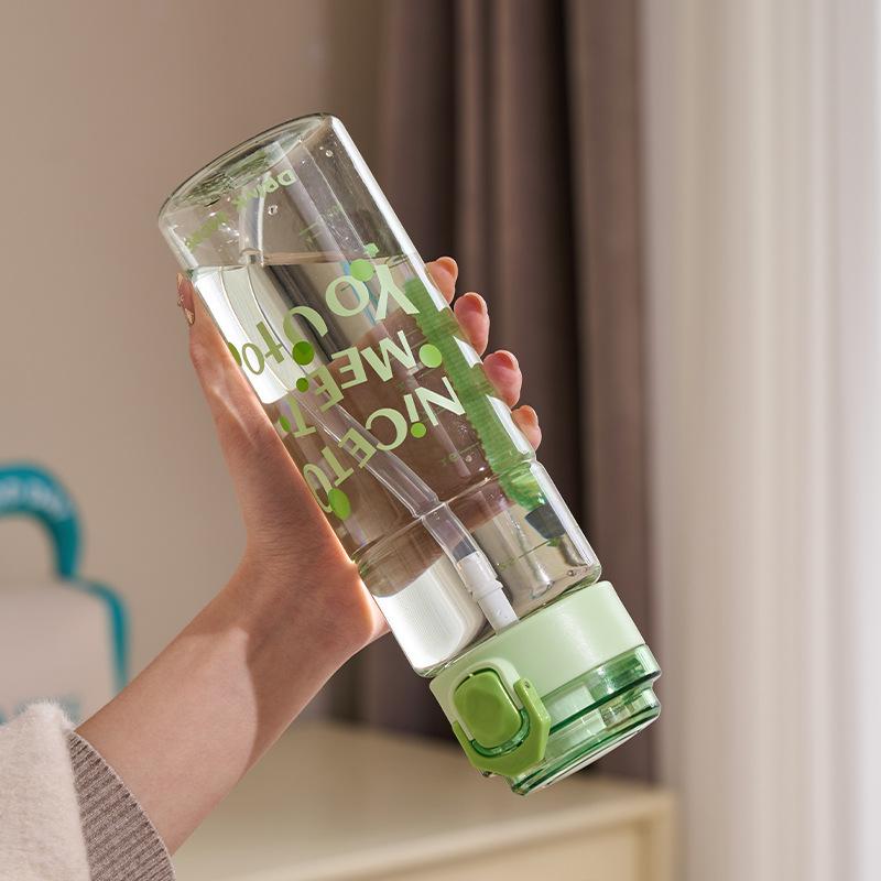 Water bottle high value portable plastic cup large capacity outdoor portable sports water cup drop resistant student kettle gift