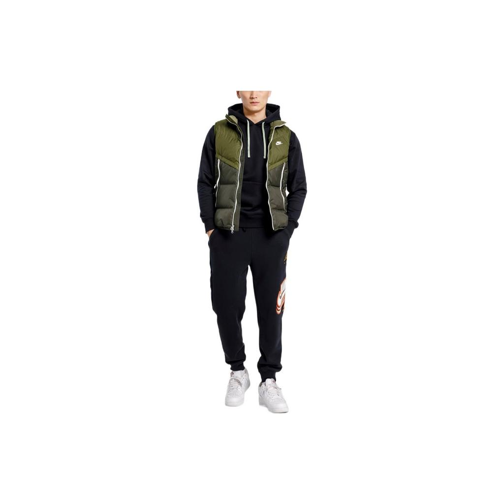 Nike Chaleco Acolchado Casual Deportivo con Estampado de Logotipo del Alfabeto para Hombre, Ropa Exterior Verde DD6818-326