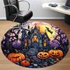 1pc Halloween Haunted Office Round Area Rug, Under Office Chairs Bedroom Living Room Home Decor, Room Deco