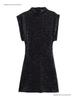 European Style 2026 Women's Sequined Evening Gown - Elegant, Padded Shoulders, Slim Fit, Sexy Beaded Design.