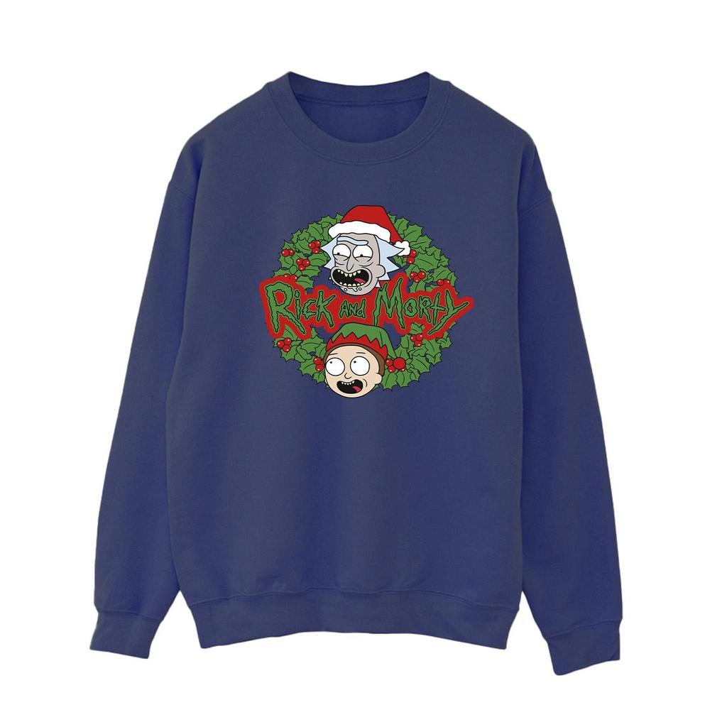 Rick And Morty Womens/Ladies Christmas Wreath Sweatshirt