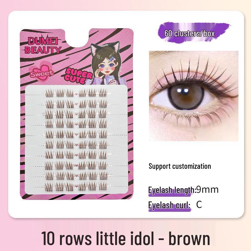 10-Row Autumn Leaf & Sunflower Faux Eyelashes - Flat, Glue-Free
