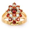 Gold Plated Ring 'Marquise' Golden Garnet - 18x12 Mm