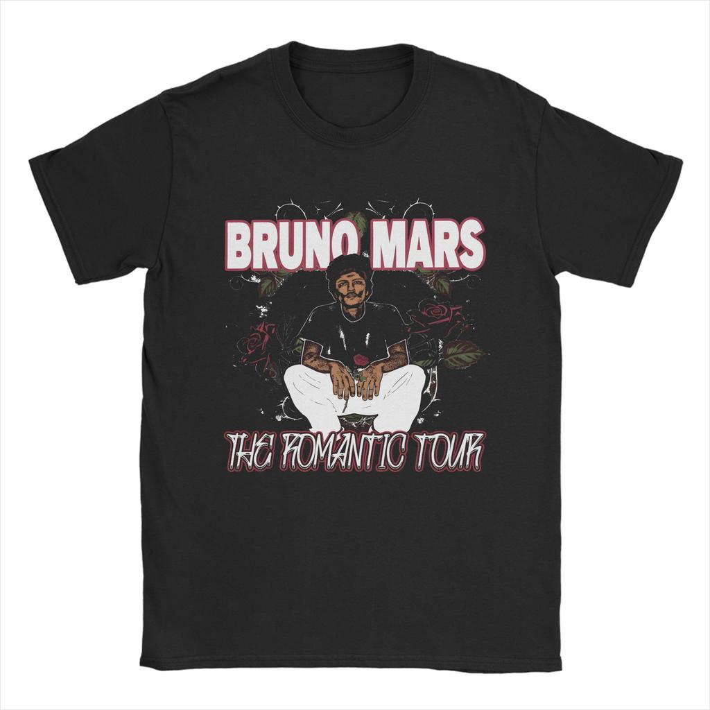Brunos Mars The Rounisextic Tour Tshirt Summer Harajuku T Shirts Unisexs Pure Cotton Crewneck Oversized Tees Short Sleeve Tshirt