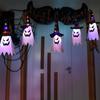 1PC Halloween Witch Hat Hanging Light Ghost Wizard Hat Shaped LED Ghost Lamp BatteryPowered