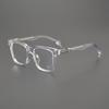 Vintage Handmade Square Eyeglasses Frame Men Women Large Face Blue Light Blocking Prescription Compatible