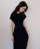 Meojiaenminggeul Summer Iconic Pleats Maxi Belted Dress (Black)