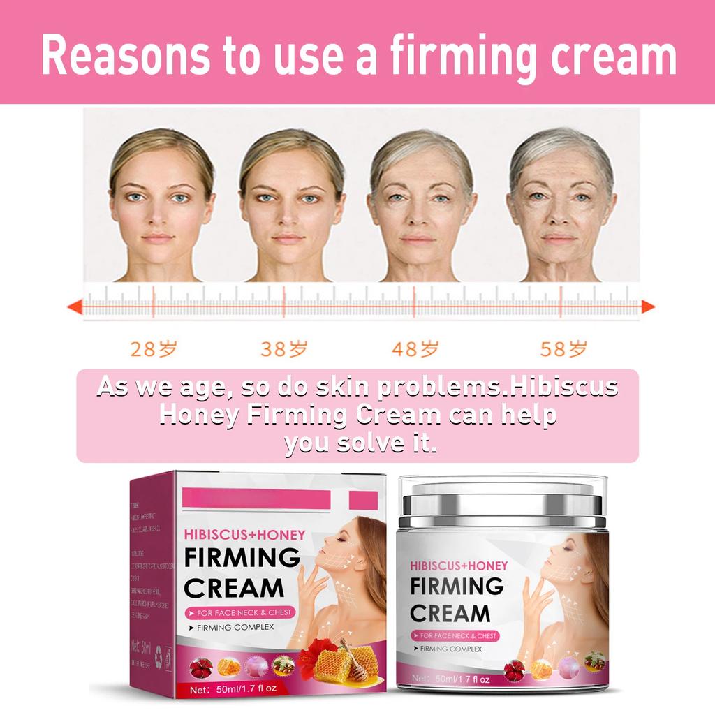 Hibiscus Honey Firming Cream Lifting Skin Moisturizing Firming Cream Fade Fine Lines Neck Lines