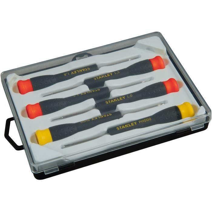 Jeu De 6 Micro Tournevis - STANLEY - STHT0-62631 - 4 Fente + 2 Phillips