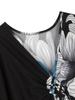 EDOLYNSA Versatile Blue Women's Kaftan Robe Light jacket Caftan Bathrobe Vacation Long Dress Hot Selling Lounge around Outfit Q1289
