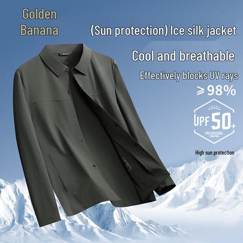 Men s Summer Ice Silk Sun Protection Polo Jacket 5XL