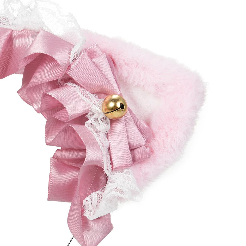 Fluffy Cat Ears Headdress Ribbon Headband Cute Hair Ornament Hair Accessory Lace Cat Ears Hairband