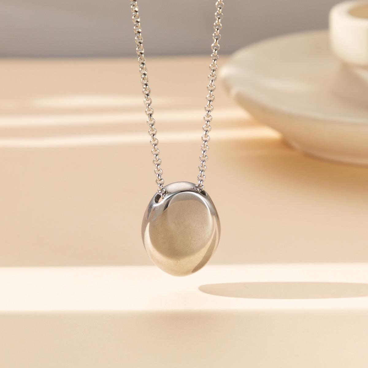 

Овальное Длинное Современное Подвесное Ожерелье с Металлическим Покрытием для Женщин, Модное серебряный