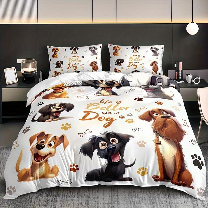 

Pet Dog Bedding Set, Elsa, Bear, Duvet Cover, Queen with Pillowcase, 3D, Children s Bedding Set 135x200cm