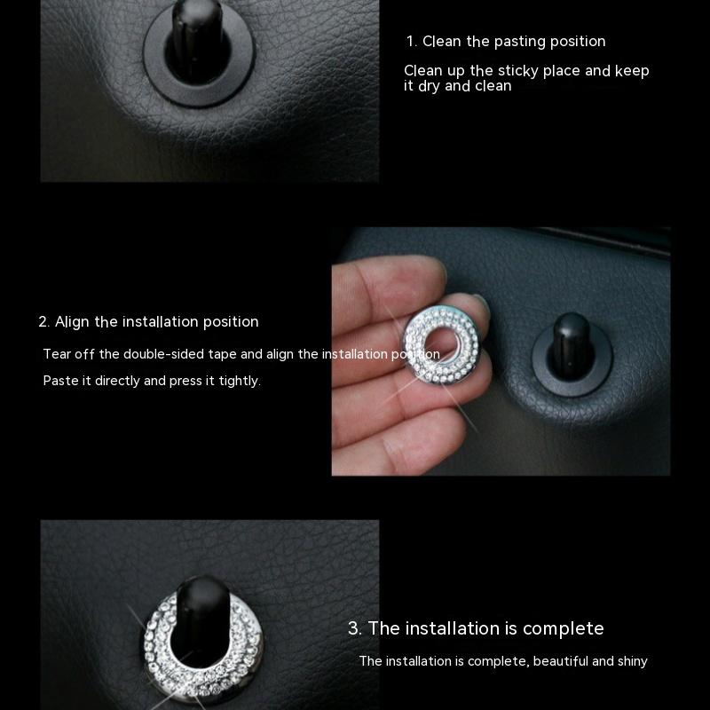 Car Door Hanging Bolt Round Decorative Decals Car Door Pin Ring Stickers Auto Parts Alloy Bolt Door Lock Lever Pin Cap Shell Decoration