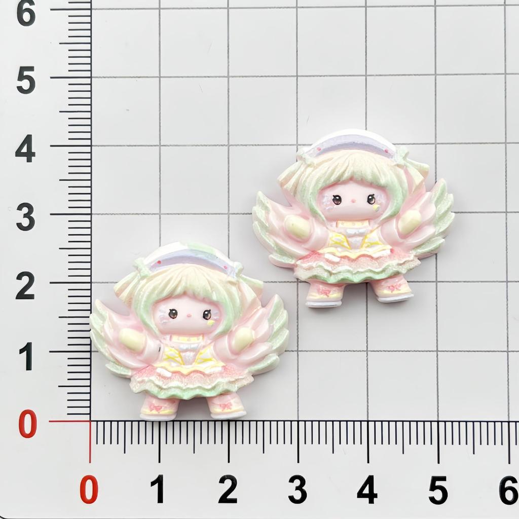 Cartoon Angel Girl Resin Accessories: DIY Hair Clips, Phone Cases, Magnets, Keychains, Ornaments