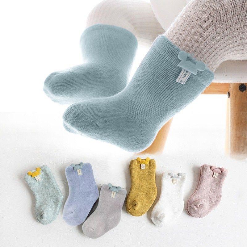 Autumn/Winter Newborn Mid-Calf Plush Terry Cotton Socks for Boys and Girls
