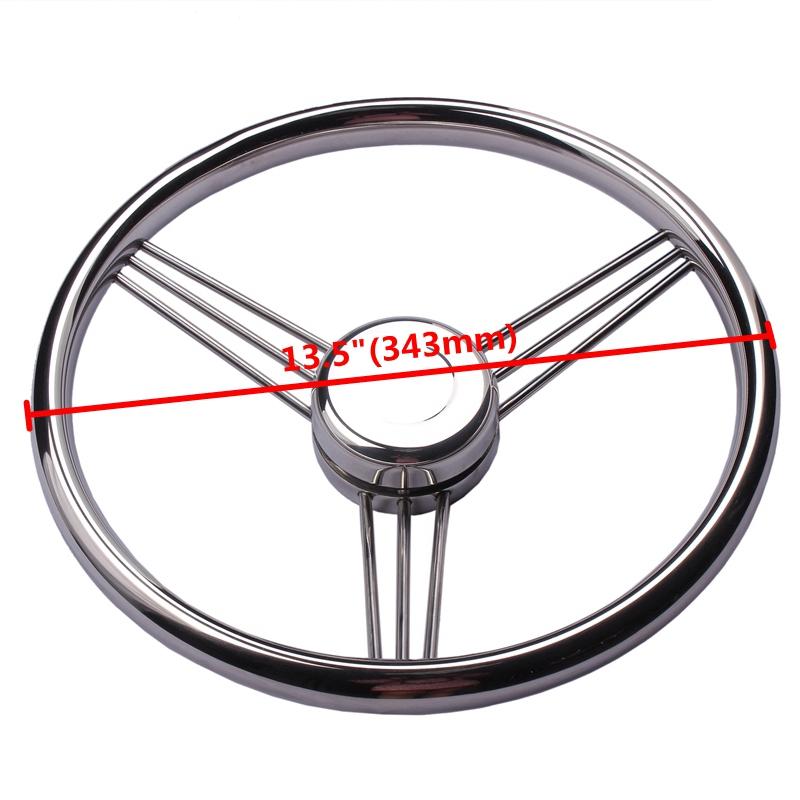Boat Accessories Steering Wheel Stainless Steel 9 Spoke Knurling 13-1/2'' For Marine Yacht