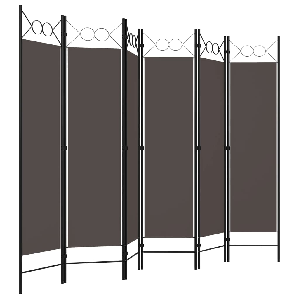 6 Piece Room Divider Anthracite Grey 240 X 180 Cm