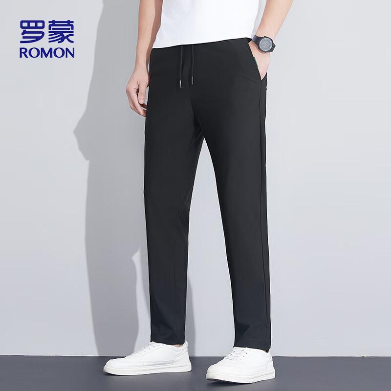 ROMON Men's Straight-Leg Ice Silk Casual Pants KZ0204