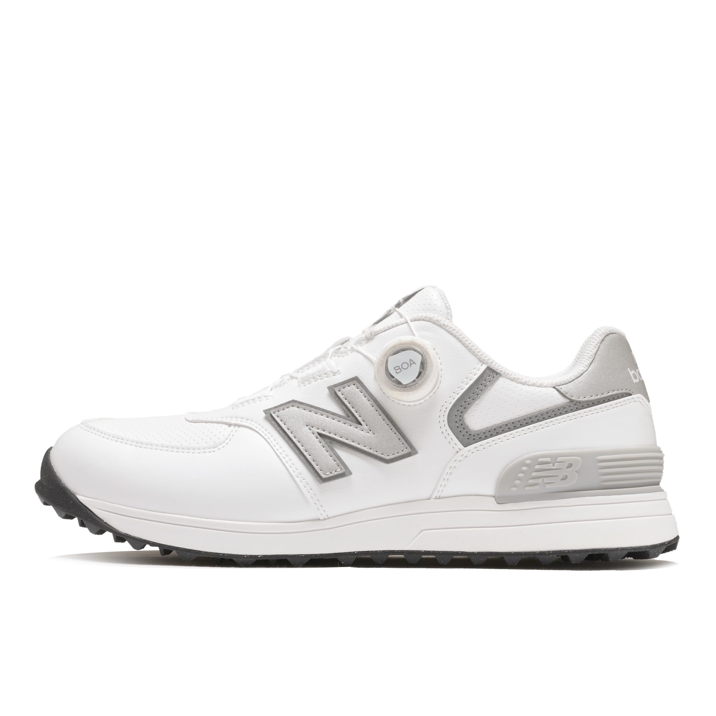 

New Balance 574 v4 BOA Spikeless Golf Shoes for Men and BC4 Size 4E Women, (White/Grey), 26.5 cm,