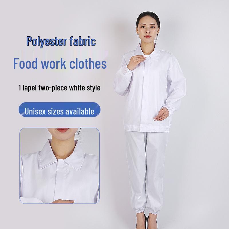 Unisex White Workwear Set for Catering, Food Industry, and Bio-Pharmaceuticals