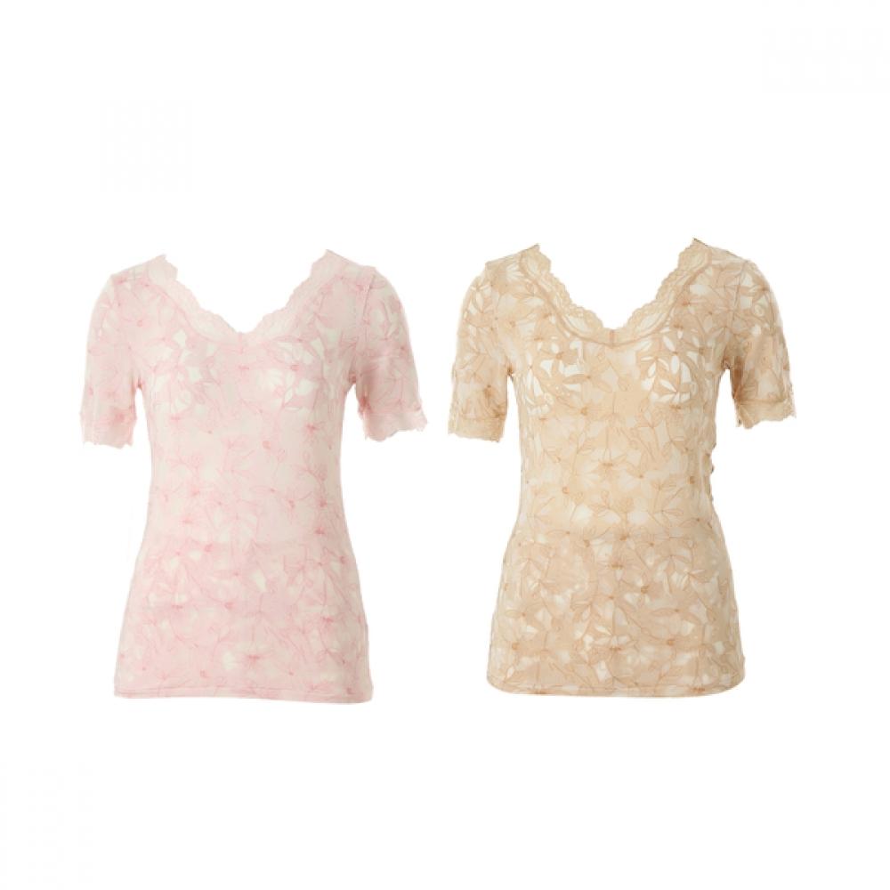 Venus Soft Modal Burnout Lace Short Sleeve Running Vvlg2473a 2c skins/85S