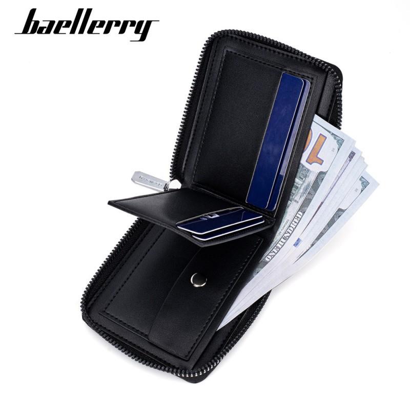 New Style Wallet Men Short Retro Multifunctional Zipper Spliced Leather Change Bag Trend