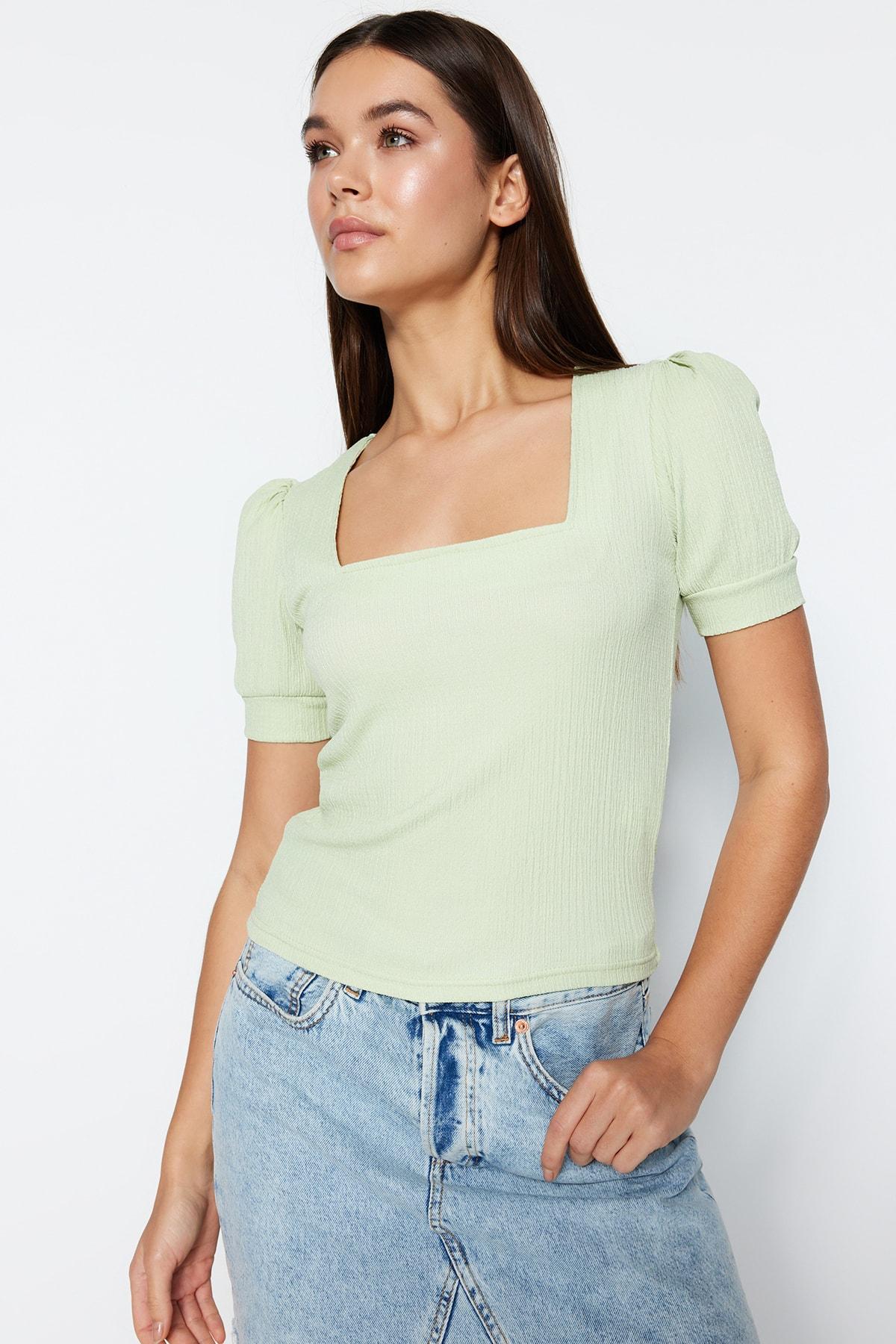 

Блузка - Зеленая - Классический крой