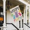 A72U Welcome Easter Garden Flag Easter Double Sided Garden Flag Spring Yard Outdoor Farmhouse Decoration