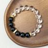 Crystal Beaded Bracelet for Women 10mm Round Beads Obsidian Bangle Semi-Precious Gemstones Bracelets DIY Jewelry Gifts