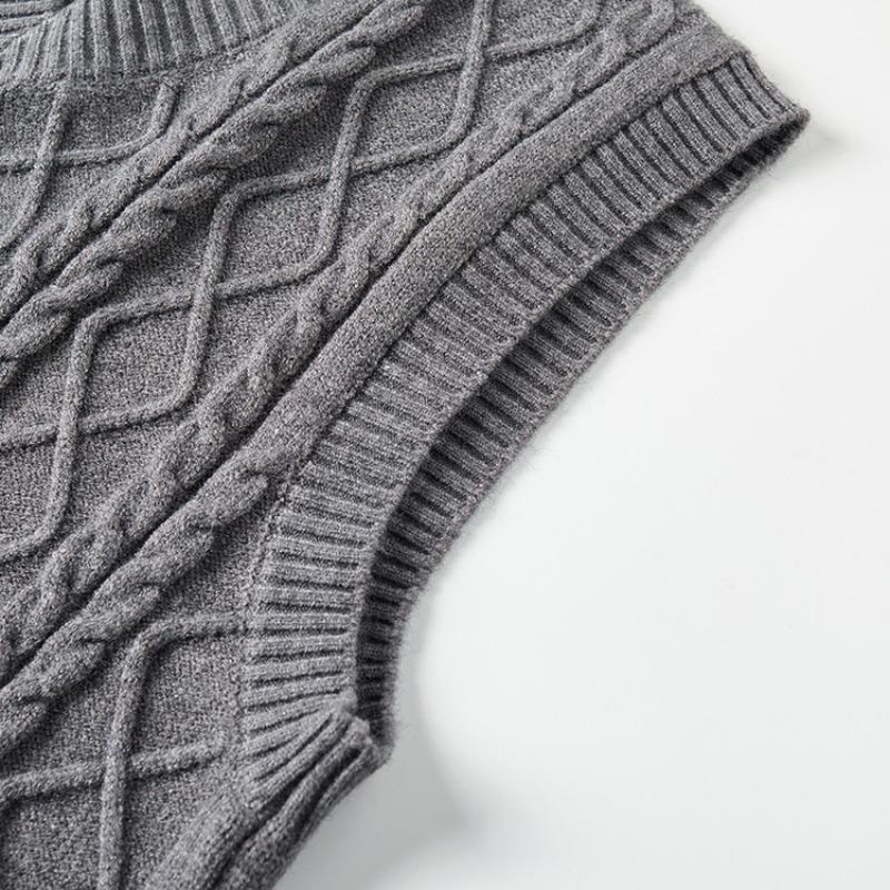 Men's Winter Knit Vest, V-Neck Sleeveless Sweater, Warm Fleece Lined, Casual Layering, 6 Colors