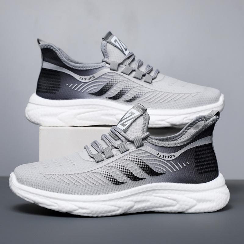 Lightweight couple sports shoes spring and summer mesh surface breathable lace-up casual shoes fashionable low-top men's shoes