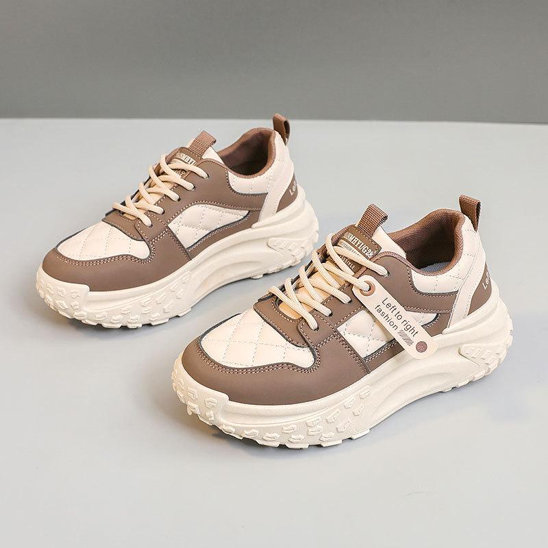

[Customized] KT2698 new simple women s shoes 2025 autumn Korean version breathable heightening sports thick baseplate footwear 35