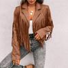 Giacca Casual da Donna a Vestibilità Larga con Manica Lunga Colorata e Revers con Nappe