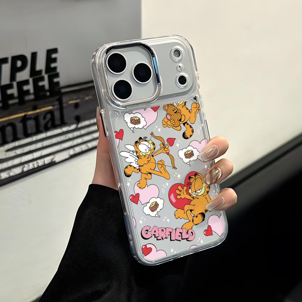 

Cartoon Cat Garfields Phone Case for Apple iPhone 17 Air 16 16e 15 14 13 12 11 Pro Max X Xs XR 8 Plus Luxury Clear Cover iPhone 11 Pro