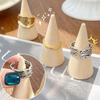 1-20Pack Natural Wood Cone Ring Holder Finger Jewelry Display Stand Organizer for DIY Craft