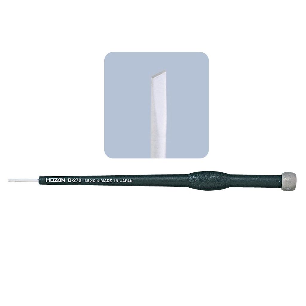 HOZAN Ceramic Adjustment Completely Single Tip Size X Core for Adjusting Ferrite Cores and Volumes D-272 Screwdriver, Non-Magnetic, Item, -1.8 0.4mm,