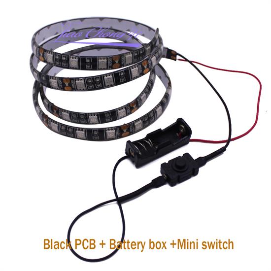 Switch Battery Powered LED Strip 12V 5050 Red Green Blue White Single Color Flexible LED Strip I65 Waterproof Indoor Decoration