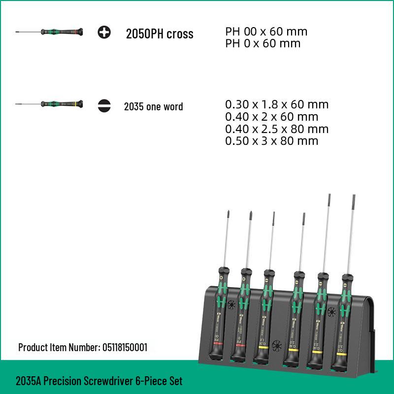 

Wera Precision Screwdriver Set: Phillips & Slotted for Mobile, Camera & Watch Repair