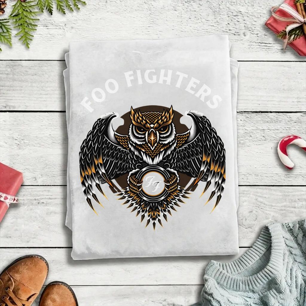 Vintage TShirt Summer Foo Fighters Owl Hip Hop T Shirts Pure Cotton Tshirt for Unisexs Y2K Casual Big Size Short Sleeve Clothes