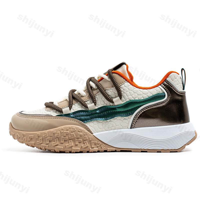 

2026 Spring New Men Thick Sole Versatile Casual Shoes Fashi Trend Comfortable N slip Shoes Height Increasing Chunky sneakers 44 хакі