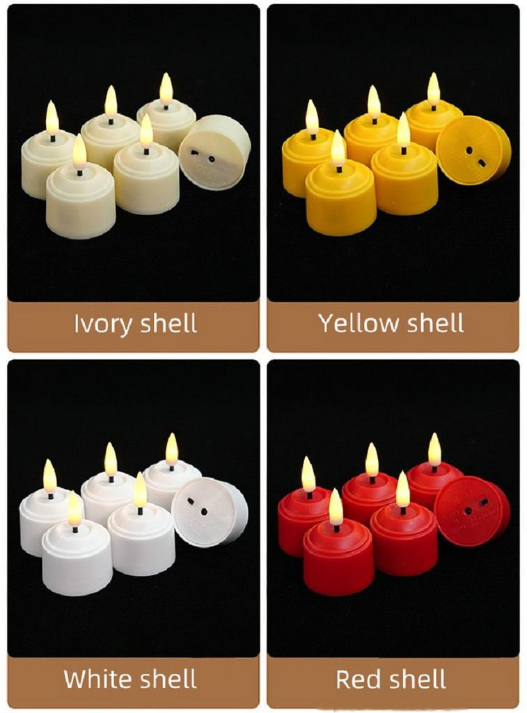 6 In1 USB Rechargeable Tealight Remote Control w/Timer Led Flameless Candles 3D Wick Flickering Halloween Wedding Votive Candle