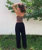 INJIACTIVE Ribbed Sweatpants Black