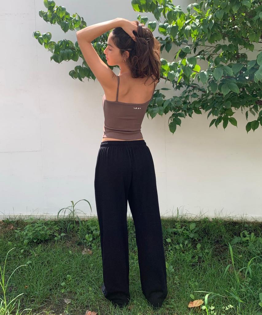 INJIACTIVE Ribbed Sweatpants Black