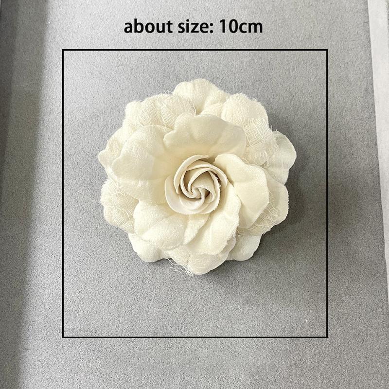 Retro Czarny Aksamitny Broszka Kamelia Broszka Żałobna Damska Koszula Krawat Corsage Ubrania Biżuteria Akcesoria Odzieżowe