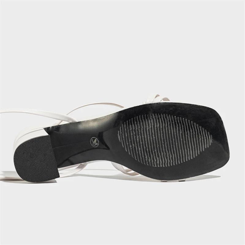 Mode Schmalband Knöchel Kreuzriemen Damen Sandalen Sommer Eckige Zehen Hohe Absätze Bankett Party Damenschuhe