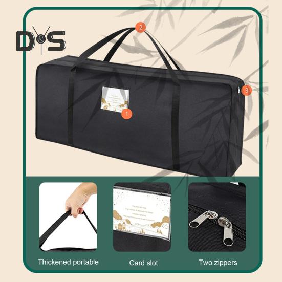 Christmas Wreath Storage Bag Wrapping Paper Organizers with Handle Zipper Closure Waterproof Tear Proof Storage Bag with Interior Pockets